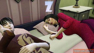 Japanese Son Fucks Sleeping Japanese Mom After His Cheek Ached And He Went To Bed Next To His Mother Sharing The Bed Together - Family Sex Taboo - Adult Movie - Forbidden Sex 