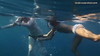 Hotties naked alone in the sea