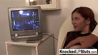 Knocked up redhead sucks and fucks in the doctor's office