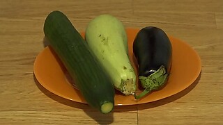 Organic anal masturbation with wide vegetables, extreme inserts in a juicy ass and a gaping hole.